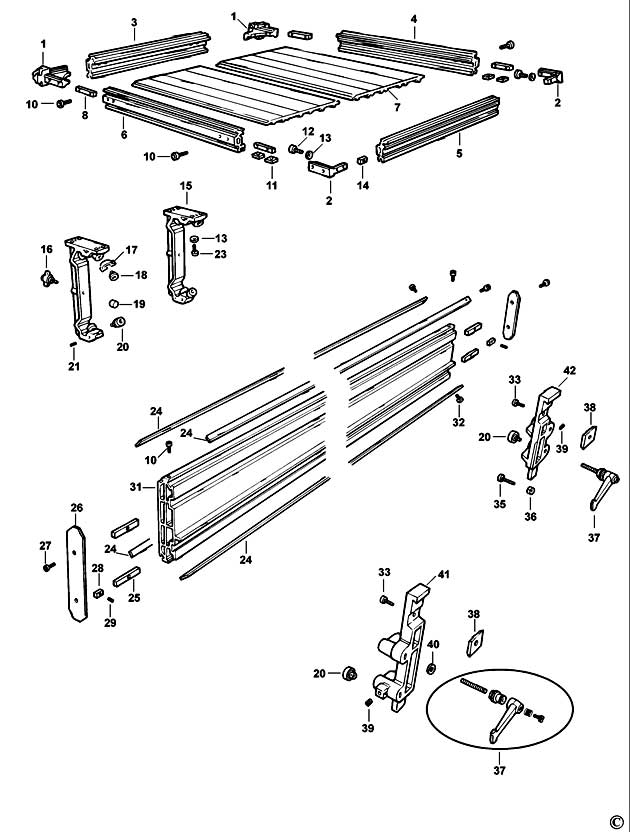 Elu EZ41202 Type 1 Sliding Table Spare Parts EZ41202