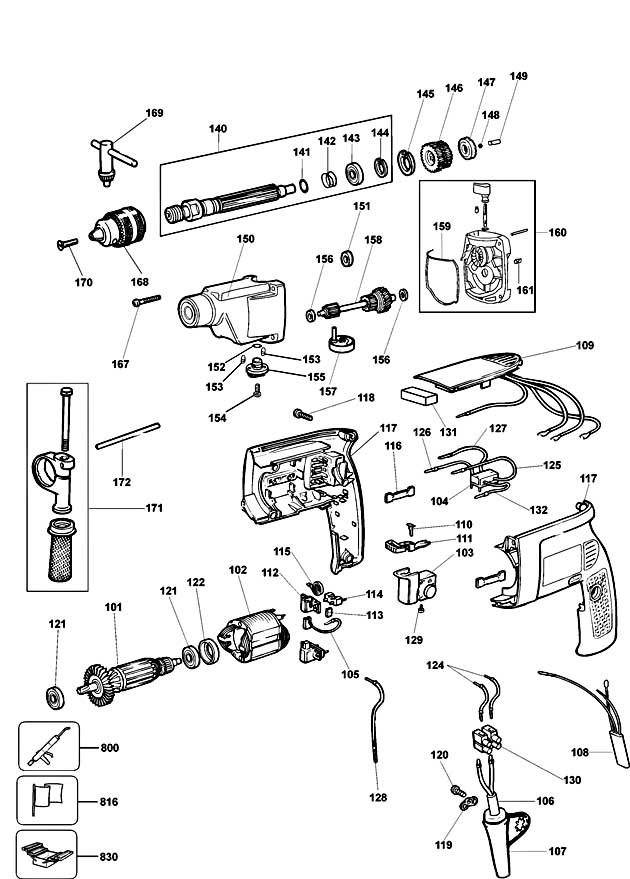 DeWalt DW158 Type 2 Drill Spare Parts DW158