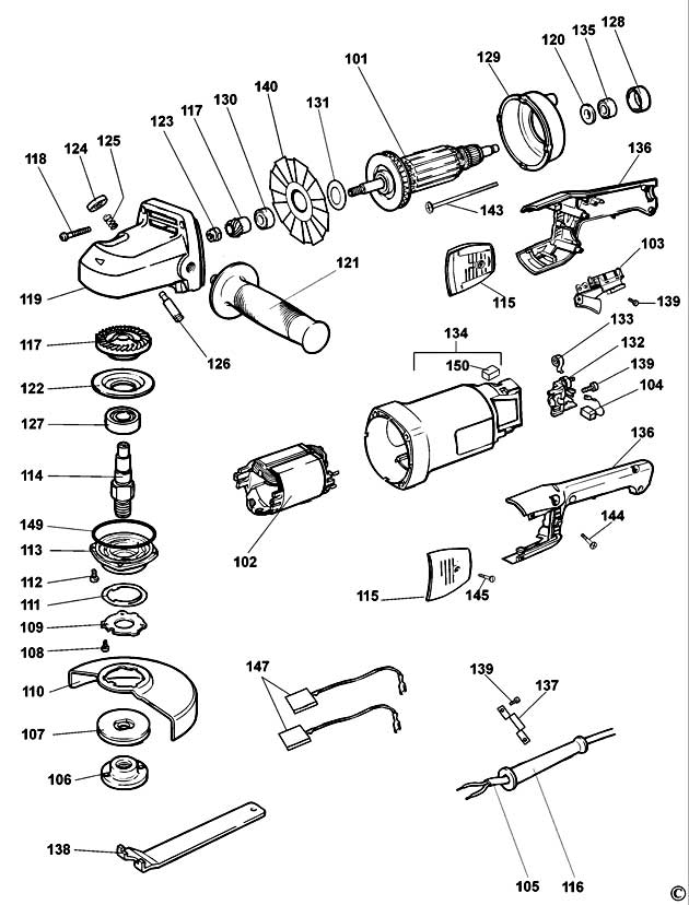 DeWalt DW830 Type 2 Angle Grinder Spare Parts DW830