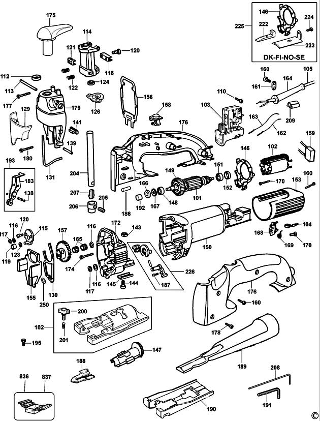 DeWalt DW322 Type 1 Jigsaw Spare Parts DW322