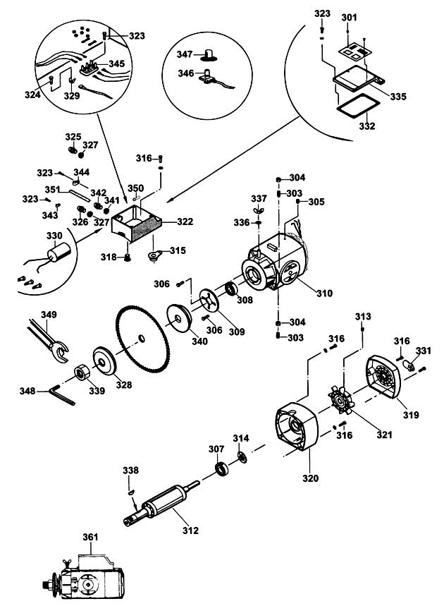 DeWalt DW728 Type 1 Radial Arm Saw Spare Parts - Part Shop ... dewalt radial arm saw parts diagram 