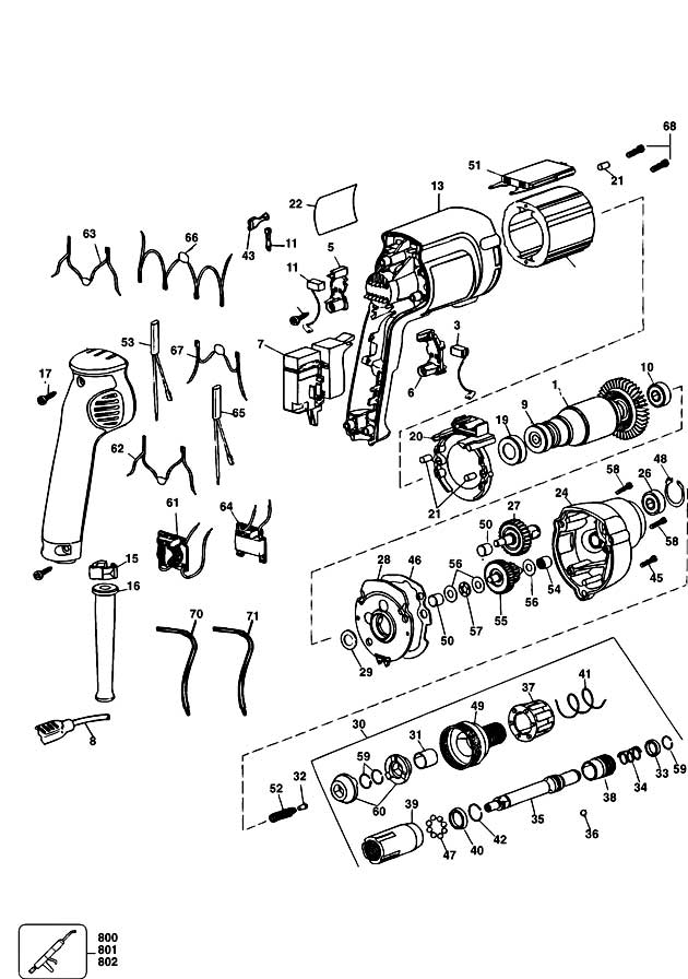 Elu BS45EK Type 1 Screwdriver Spare Parts BS45EK