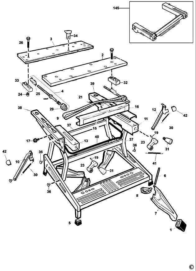 Black & Decker WM825 Type 1 Workmate Spare Parts WM825
