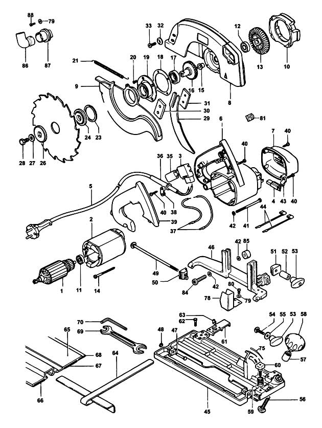 DeWalt DW365 Type 4 Circular Saw Spare Parts DW365