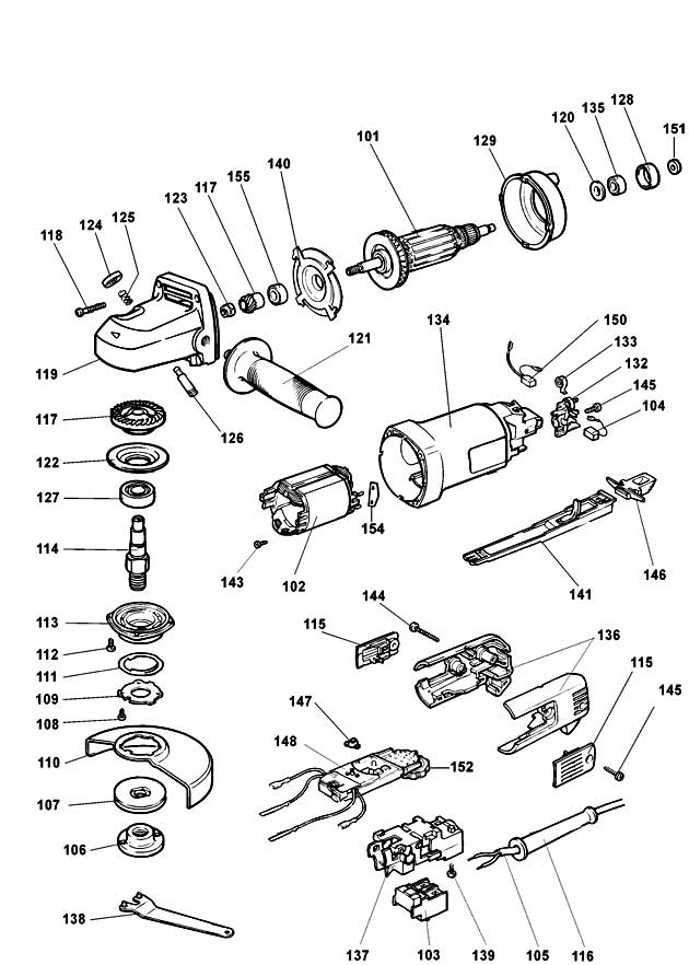 Elu WS42V Type 2 Angle Grinder Spare Parts WS42V