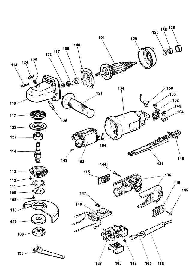 Elu WS42E Type 2 Angle Grinder Spare Parts WS42E