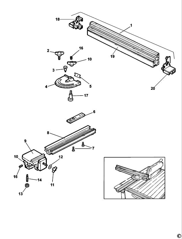 DeWalt DE2002 Type 1 Fence Spare Parts DE2002