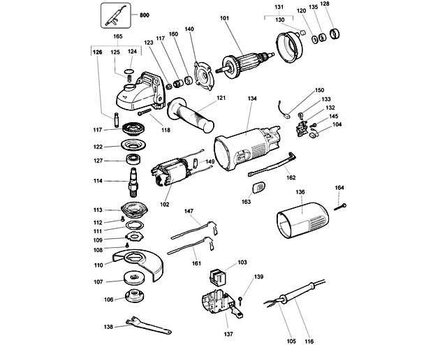 Elu WS22 Type 1 Small Angle Grinder Spare Parts WS22