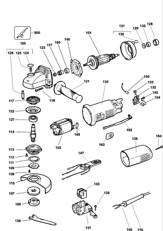 Elu WS24E Type 1 Small Angle Grinder Spare Parts WS24E