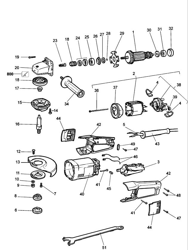 Black & Decker KG2023 Type 3 Angle Grinder Spare Parts KG2023