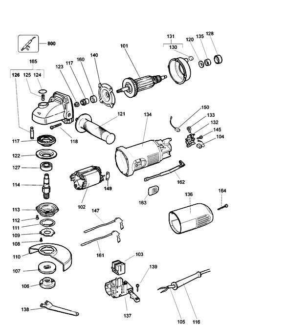 DeWalt DW817 Type 1 Angle Grinder Spare Parts DW817