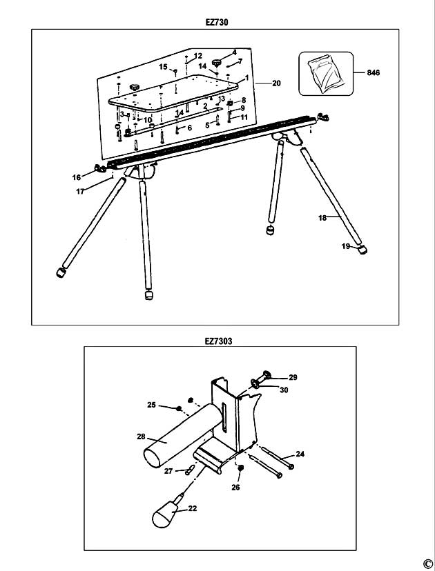 Elu EZ730 Type 1 Workcentre Spare Parts EZ730