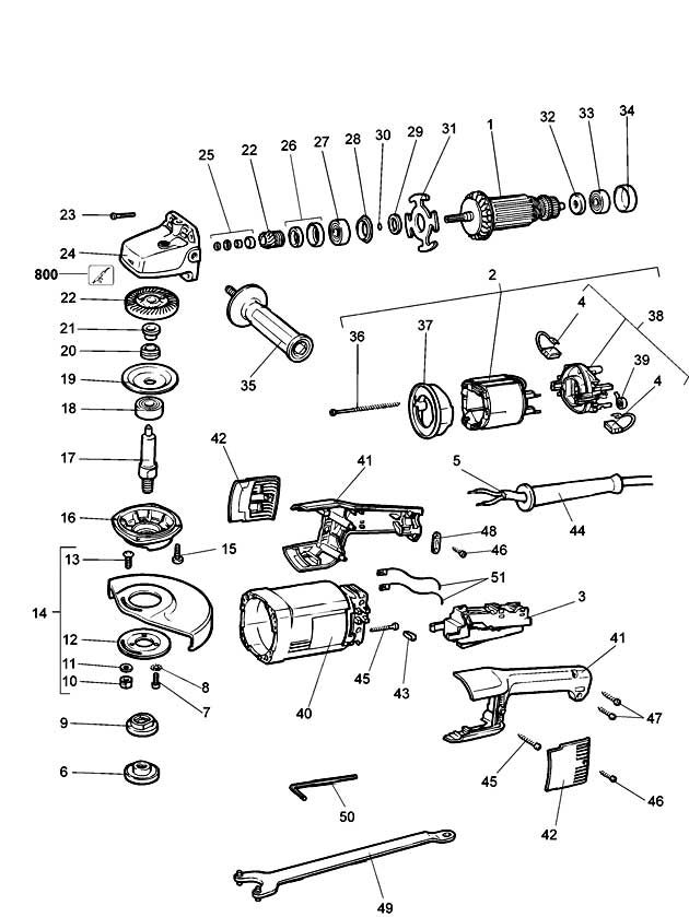 Elu WS61 Type 2 Angle Grinder Spare Parts WS61