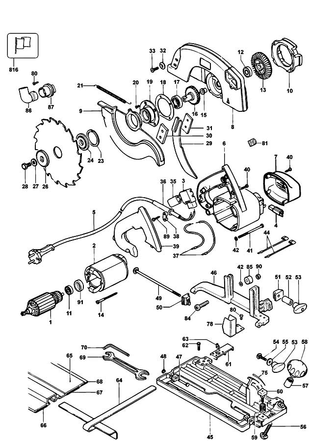 DeWalt DW365 Type 5 Circular Saw Spare Parts DW365