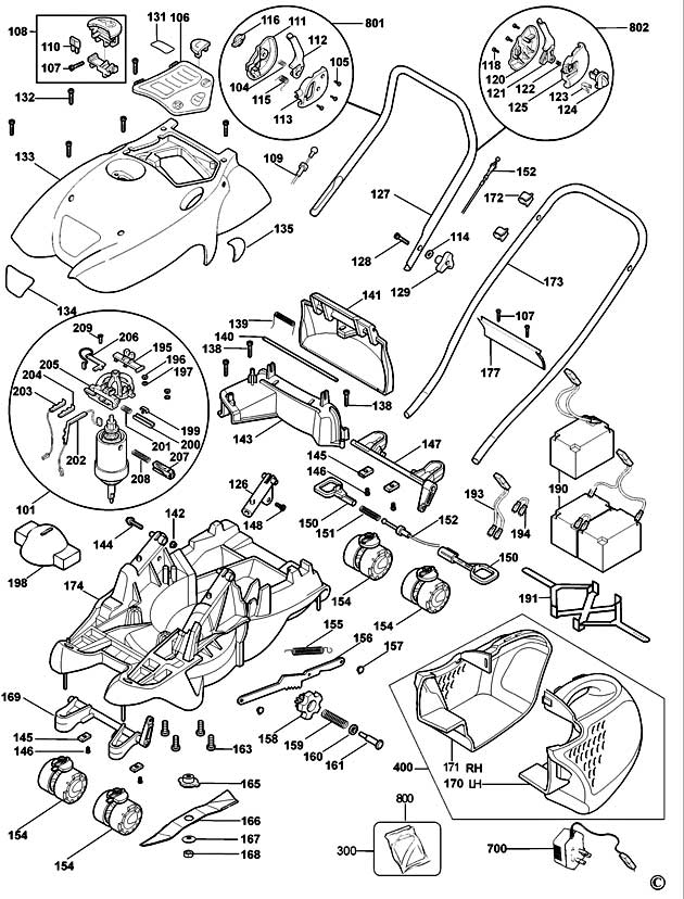 Black & Decker GFC1234 Type 1 4x4 Mower Spare Parts GFC1234