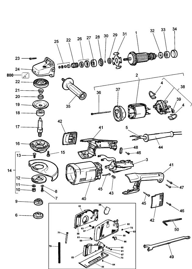 DeWalt DW491 Type 2 Angle Grinder Spare Parts DW491