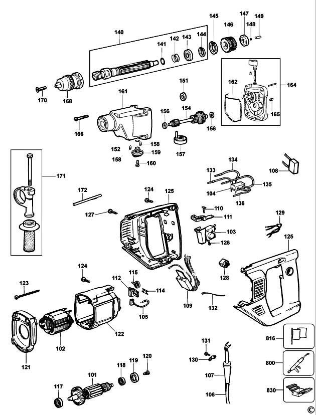 Elu SB43E Type 3 Hammer Drill Spare Parts SB43E