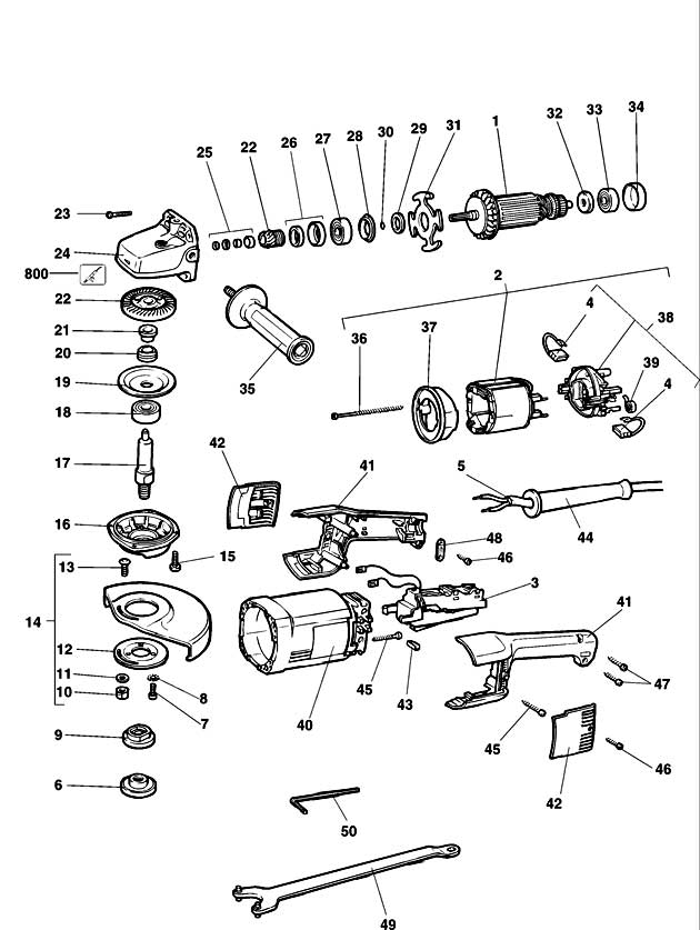 DeWalt DW499 Type 2 Angle Grinder Spare Parts DW499