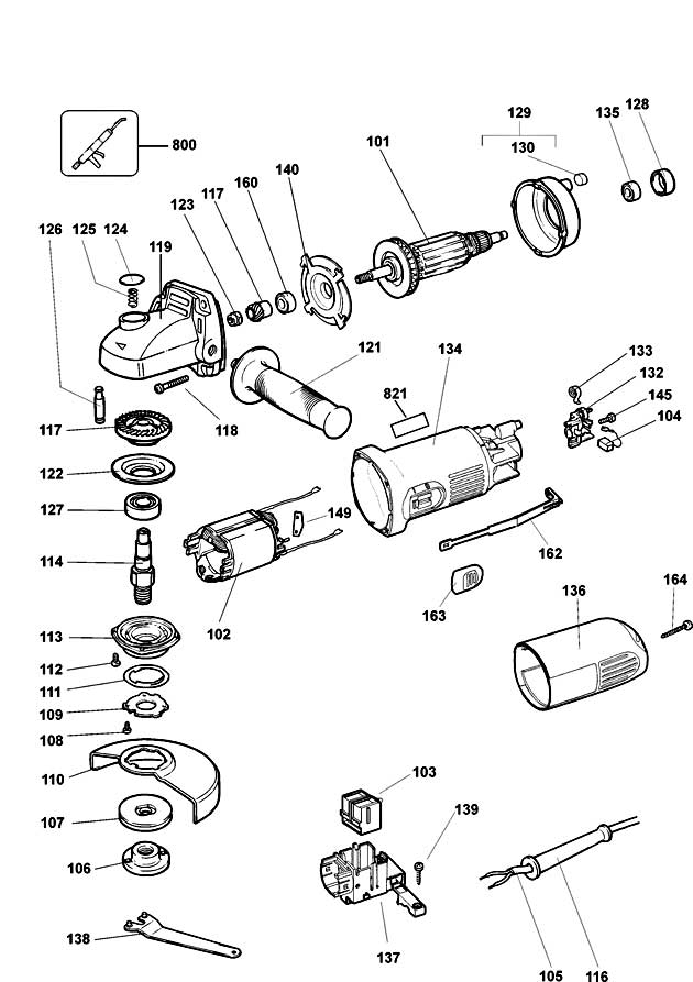 DeWalt DW819 Type 3 Angle Grinder Spare Parts DW819