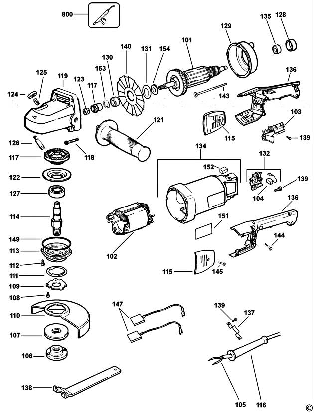 DeWalt DW831 Type 1-2 Angle Grinder Spare Parts DW831