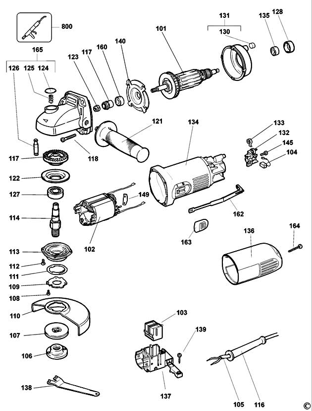 DeWalt DW824 Type 3 Angle Grinder Spare Parts DW824