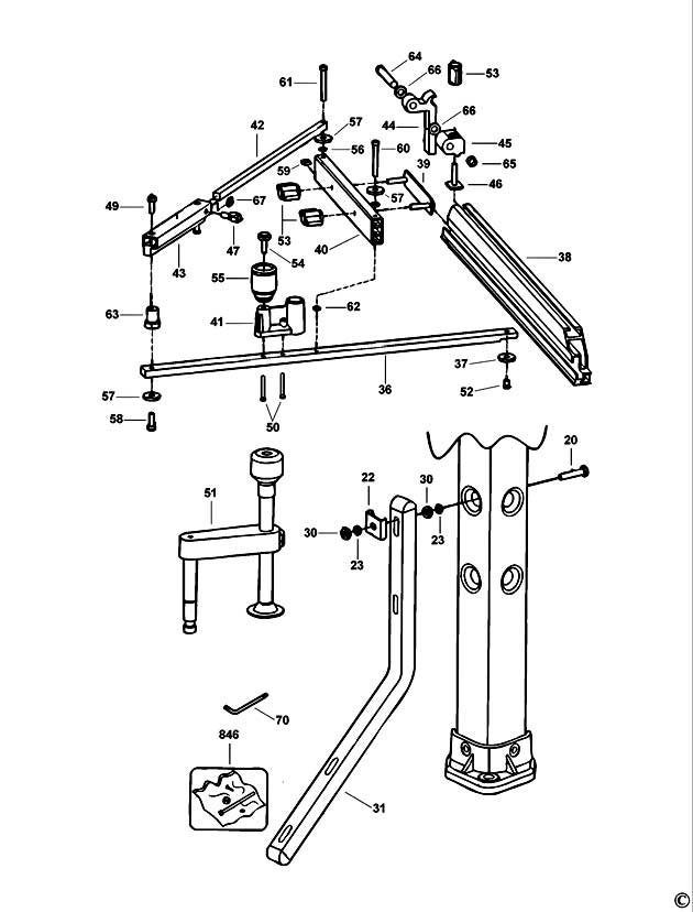 DeWalt DE7461 Type 1 Table Spare Parts DE7461