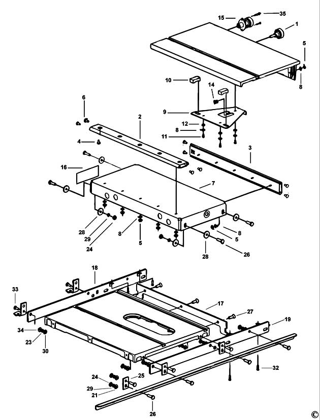 DeWalt DE7461 Type 1 Table Spare Parts DE7461