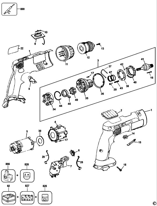 DeWalt DW996 Type 5 Drill Spare Parts DW996