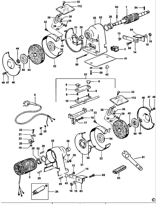 Elu MWA67 Type 2 Bench Grinder Spare Parts MWA67