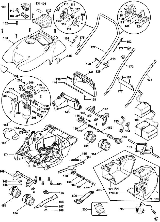 Black & Decker GFC1234 Type 2 Cordless Mower Spare Parts GFC1234