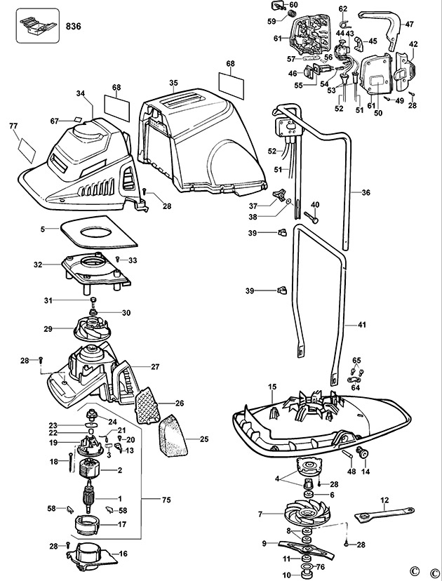 Black & Decker GX530 Type 8 Hover Mower Spare Parts GX530