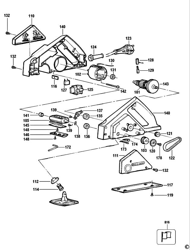 Black & Decker KW710 Type 4 Planer Spare Parts KW710