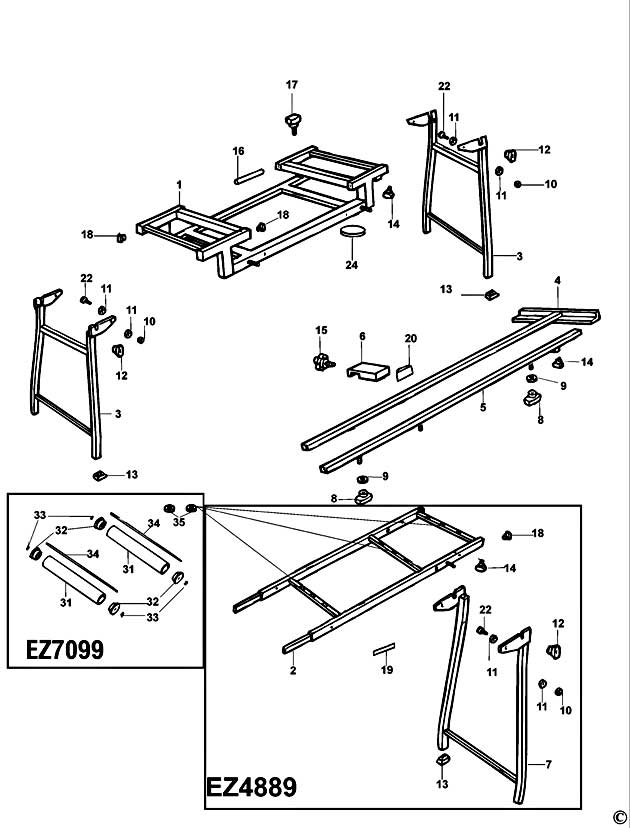 Elu EZ5000 Type 4 Extension Table Spare Parts EZ5000