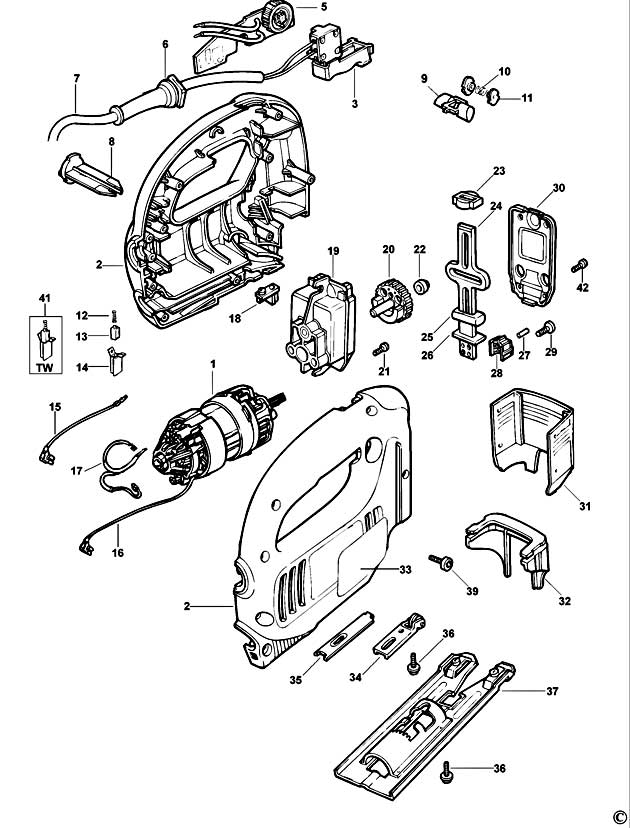 Black & Decker KS632E Type 2 Jigsaw Spare Parts KS632E