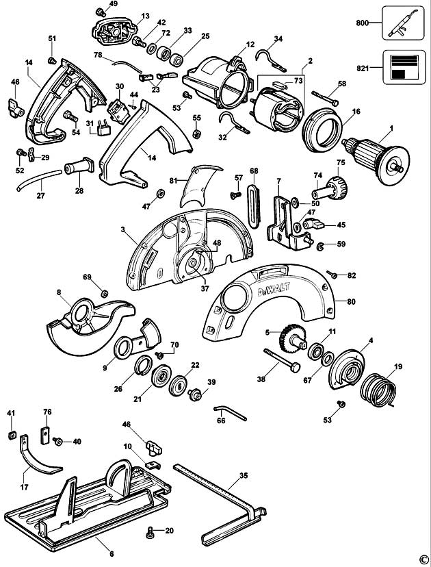 DeWalt DW62 Type 2 Circular Saw Spare Parts DW62