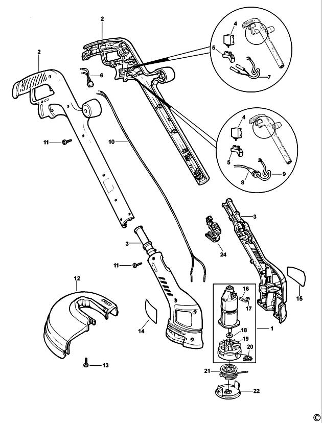 Black & Decker GL545 Type 3 String Trimmer Spare Parts GL545