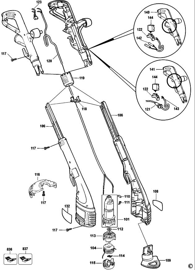 Black & Decker GL650 Type 2 String Trimmer Spare Parts GL650