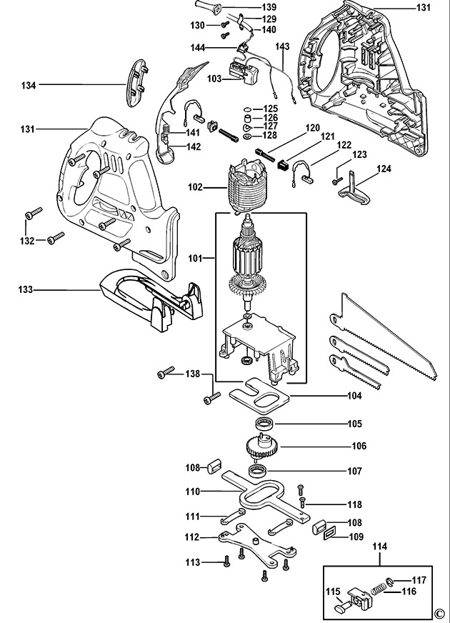 Black & Decker KS890E-JP Type 4 Saw Spare Parts KS890E-JP