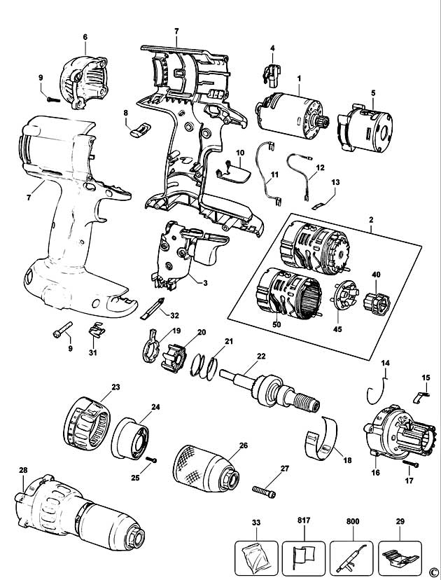 DeWalt DW984 Type 11 Cordless Drill Spare Parts DW984