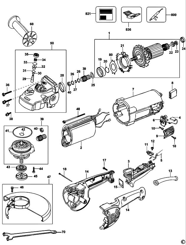 DeWalt D28401 Type 1 Angle Grinder Spare Parts D28401