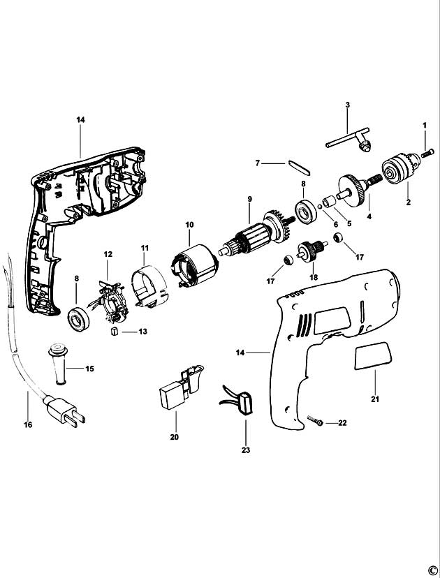 Black & Decker P1181 Type 1 Drill Spare Parts P1181
