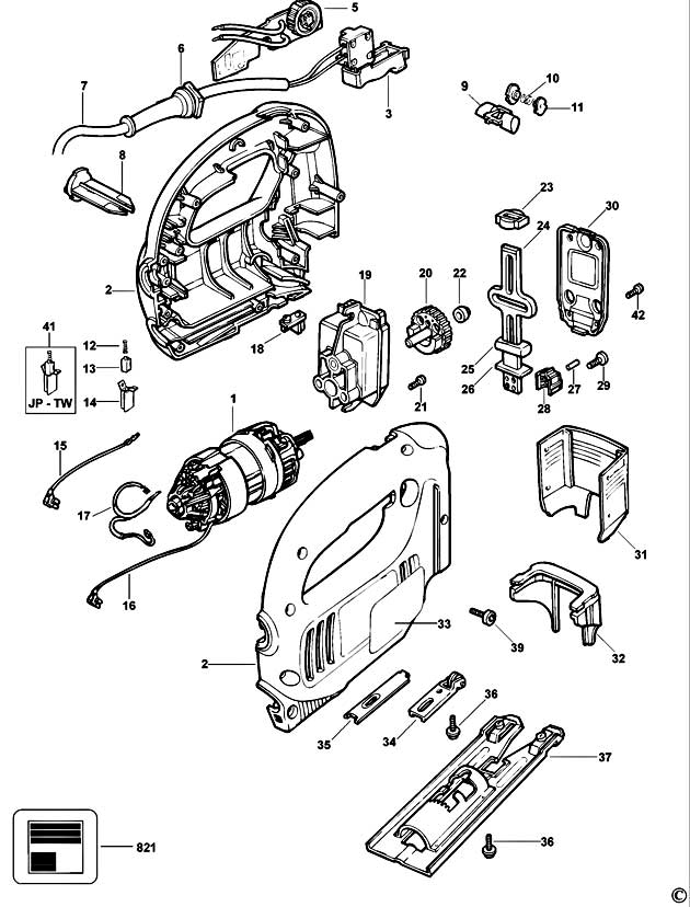 Black & Decker KS632E Type 4 Jigsaw Spare Parts KS632E