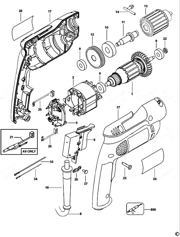 DeWalt D21001 Type 1 Drill Spare Parts D21001