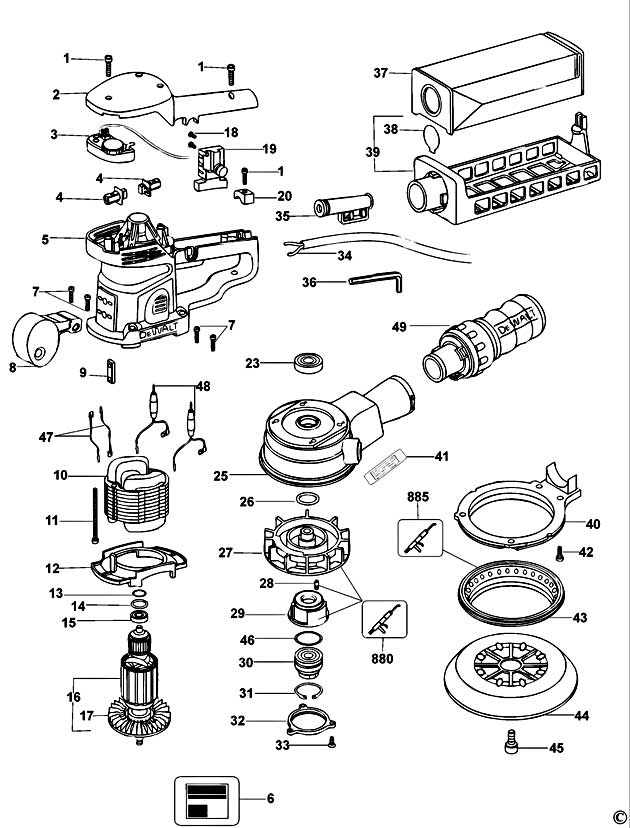 DeWalt D26410 Type 1 Sander Spare Parts D26410