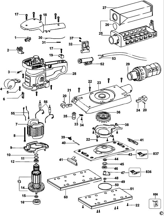 DeWalt D26421 Type 1 Sander Spare Parts D26421