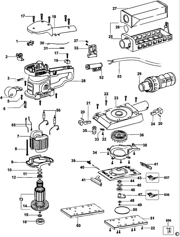 DeWalt D26423 Type 1 Sander Spare Parts D26423