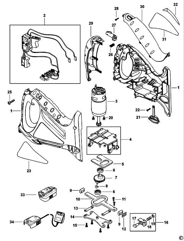 Black & Decker CS143K Type 1 Cutsaw Spare Parts CS143K