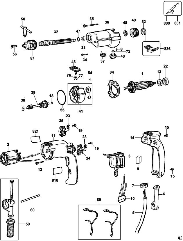 DeWalt D21720 Type 1 Drill Spare Parts D21720