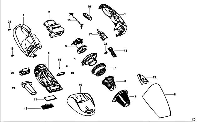 Black & Decker CV1205 Type H1 Dustbuster Spare Parts CV1205
