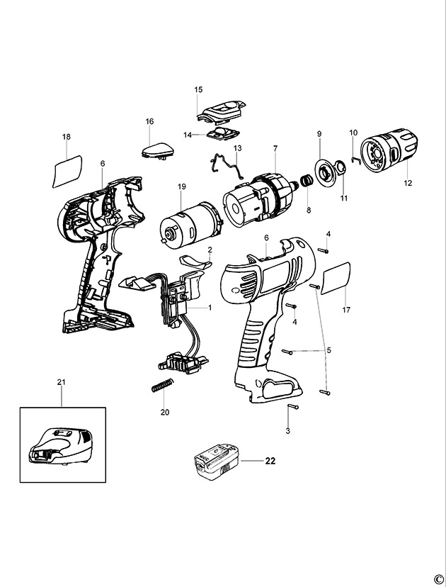 Black & Decker HP146F Type 3 Cordless Drill Spare Parts HP146F